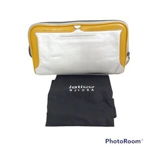 Latico leather colorblock Tate shoulder bag metallic white and gold colors NWT